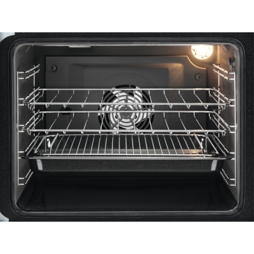 Zanussi 55cm Double Oven Black Cooker | ZCV46250BA