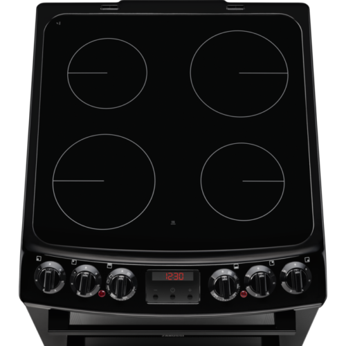 Zanussi 55cm Double Oven Black Cooker | ZCV46250BA