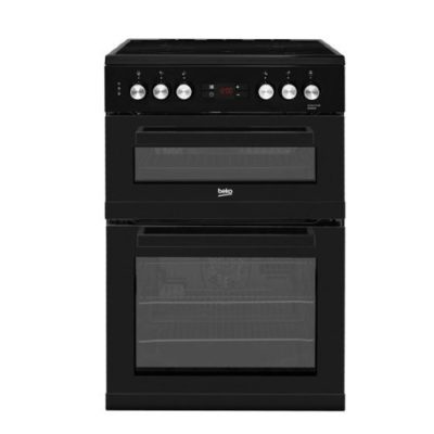 Beko 60cm Double Oven Electric Cooker KDC653K Black