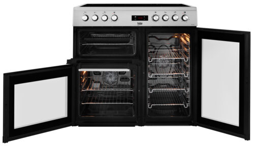 Beko 90cm Double Oven Range Cooker with 5 Zone Ceramic Hob KDVC90X