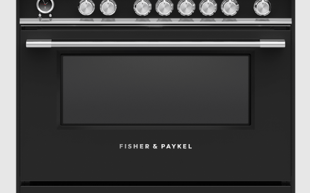 Fisher & Paykel Freestanding Range Cooker, Dual Fuel, 90cm, 5 Burners, Self-cleaning OR90SCG6B1