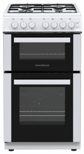 NordMende Free Standing 50cm Twin Cavity LPG Gas Cooker White CTG52LPGWH