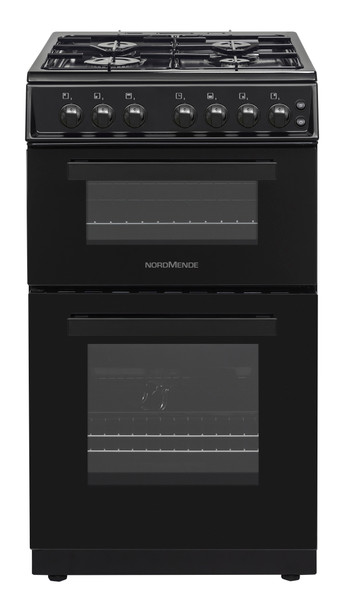 NordMende Free Standing 50cm Twin Cavity LPG Gas Cooker Black CTG52LPGBK