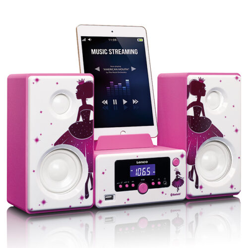 LENCO MC-020 PRINCESS - Micro set with FM Radio, Bluetooth®, USB and AUX ingang