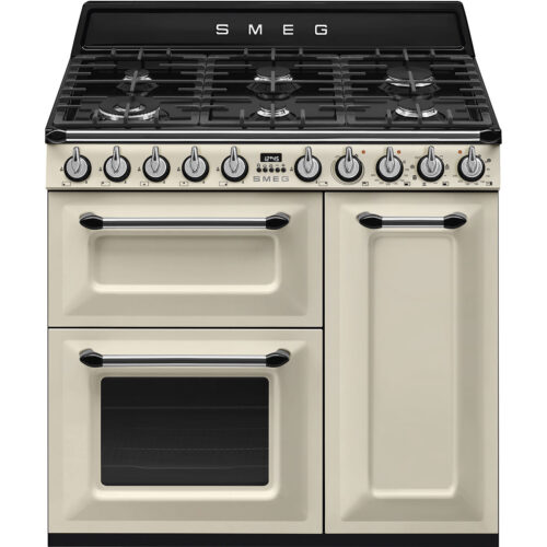 Smeg 90cm Dual Fuel Range Cooker | Cream | TR93P