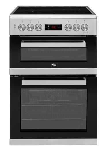 Beko 60cm Double Oven Electric Cooker KDC653S | Silver