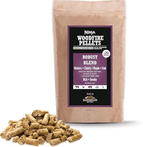 Ninja Woodfire Pellets, Robust Blend, 900g Bag, Up to 20 Cooking Sessions, Hardwood Pellets, Only for use with Ninja Woodfire range, XSKOGRBLPL2UK