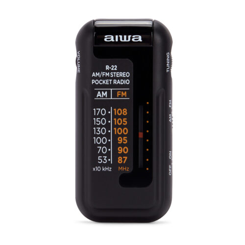 Aiwa Pocket Radio With Headphones Black R-22BK