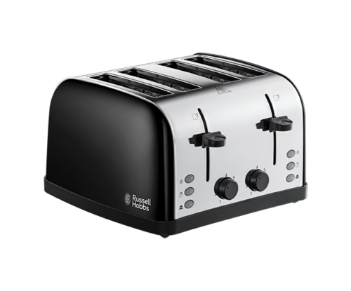 Russell Hobbs Stainless Steel Black 4 Slice Toaster 28360