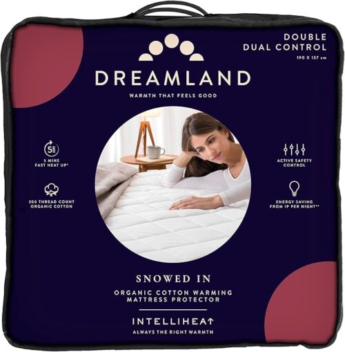 Dreamland Snowed In Organic Cotton Mattress Protector Double Single Control 16887