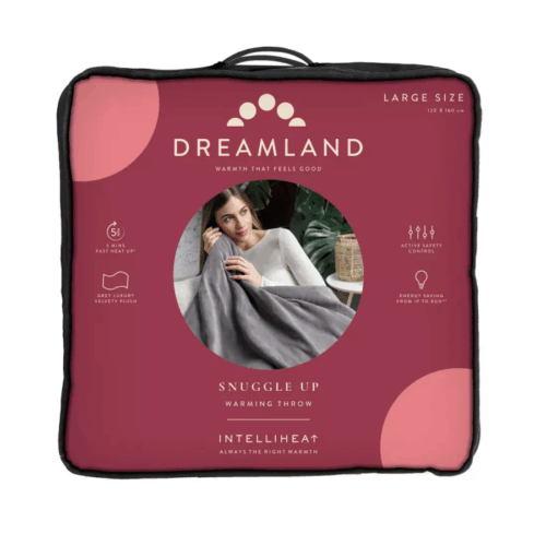 Dreamland Snuggle Up Electric Warming Throw - Grey 16707