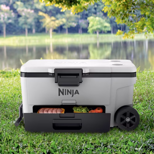 Ninja FrostVault 65QT 61L Wheeled Cooler with Dry Zone, Cloud White FB265EUUKWH