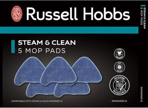 Russell Hobbs Pack of 5 Steam Mop Pads for RHSM1001-G Steam & Clean Mop RHPAD1001-G