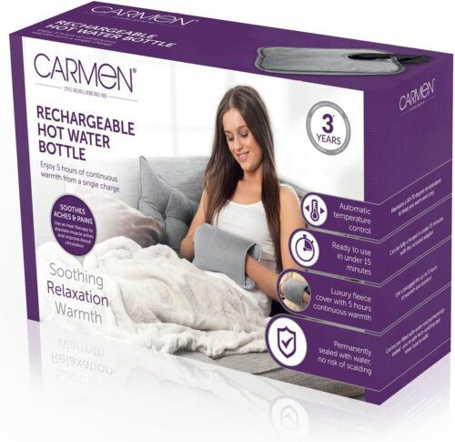 Carmen Rechargeble Hot Water Bottle - C85017GRY In The Box