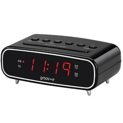 Groov-e FM Alarm Clock Radio - Black GVCR05BK