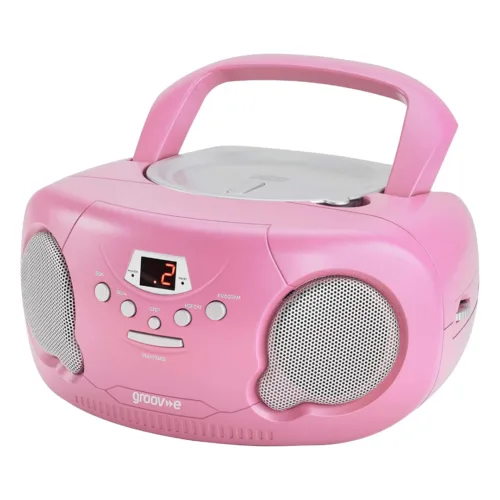 Groov-e Portable CD Player With Radio Pink GVPS733PK