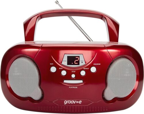 Groov-e Portable CD Player with Radio Red GVPS733RD