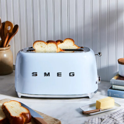 Smeg Toaster Pastel Blue In Use
