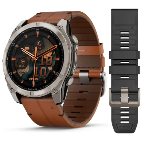 Garmin Fenix 8 51mm AMOLED Titanium With Chestnut Leather - 49-GAR-010-02905-40