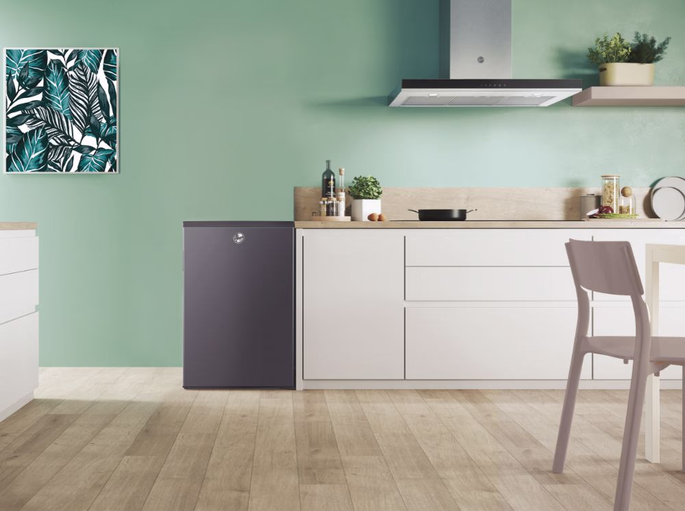 Hoover 85 L Undercounter Upright Freezer Silvr-Graphite - HOUQS58ESK In Use