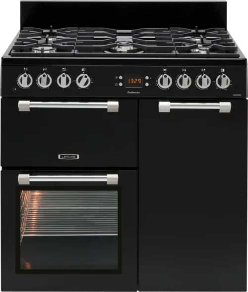 Leisure 90cm Dual Fuel Range Cooker With Two Ovens Black - CK90F232K