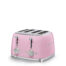 Smeg 50's Style 4 Slice Gloss Pink Toaster - TSF03PKUK