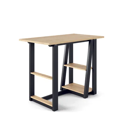 Penzance Office Desk Oak Black - AW3140